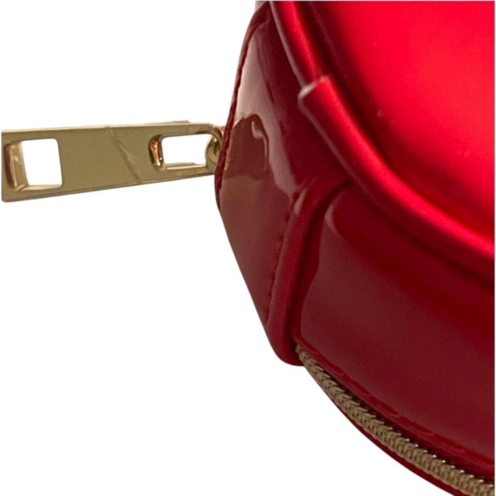 Marc Jacobs Mini 4" Red Patent Leather Crossbody Round Circle Canteen Bag - Picture 4 of 7